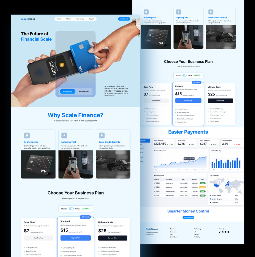 website, home page, landing page, dashboard, saas, payment, finance, b2b, uiux, money, wallet, fintech